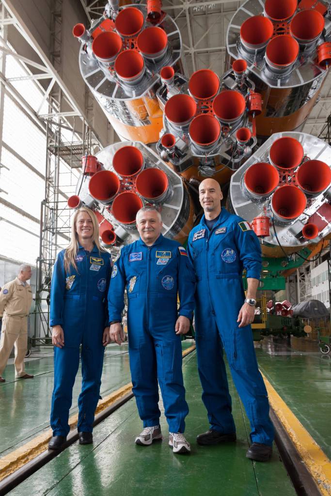 Expedition 36 Crew With Soyuz Rocket