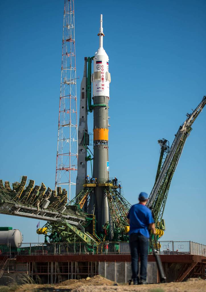 Soyuz Arrives at Launch Pad