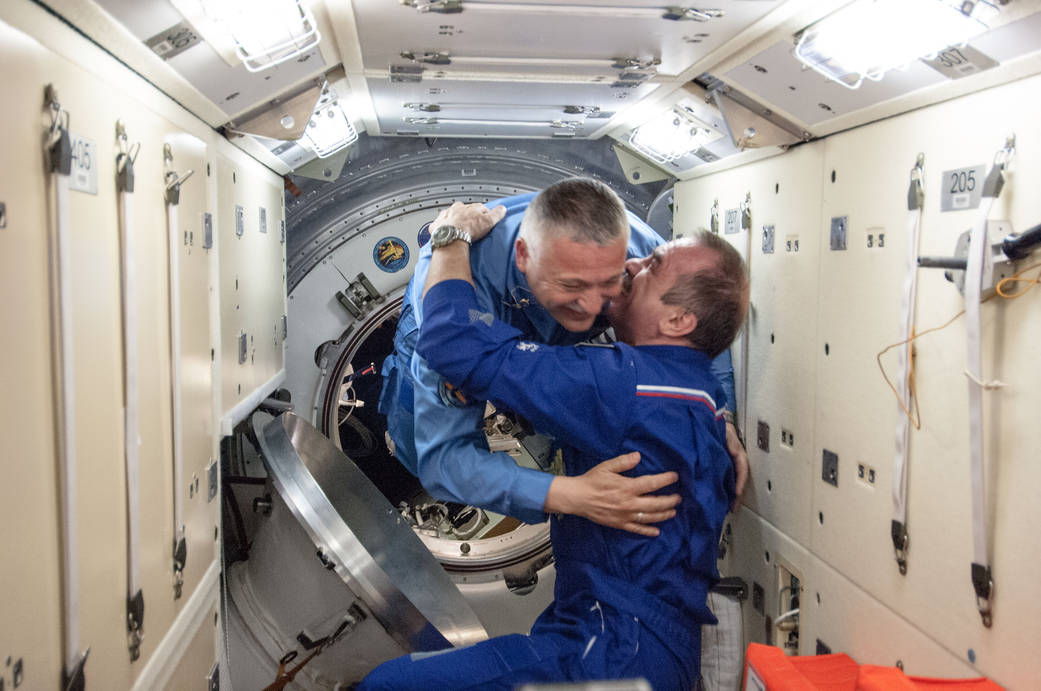Cosmonauts Fyodor Yurchikhin and Pavel Vinogradov