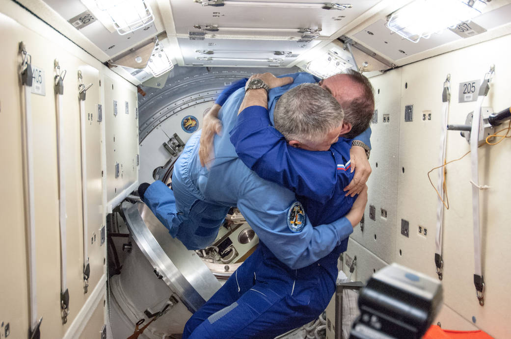 Cosmonauts Fyodor Yurchikhin and Pavel Vinogradov