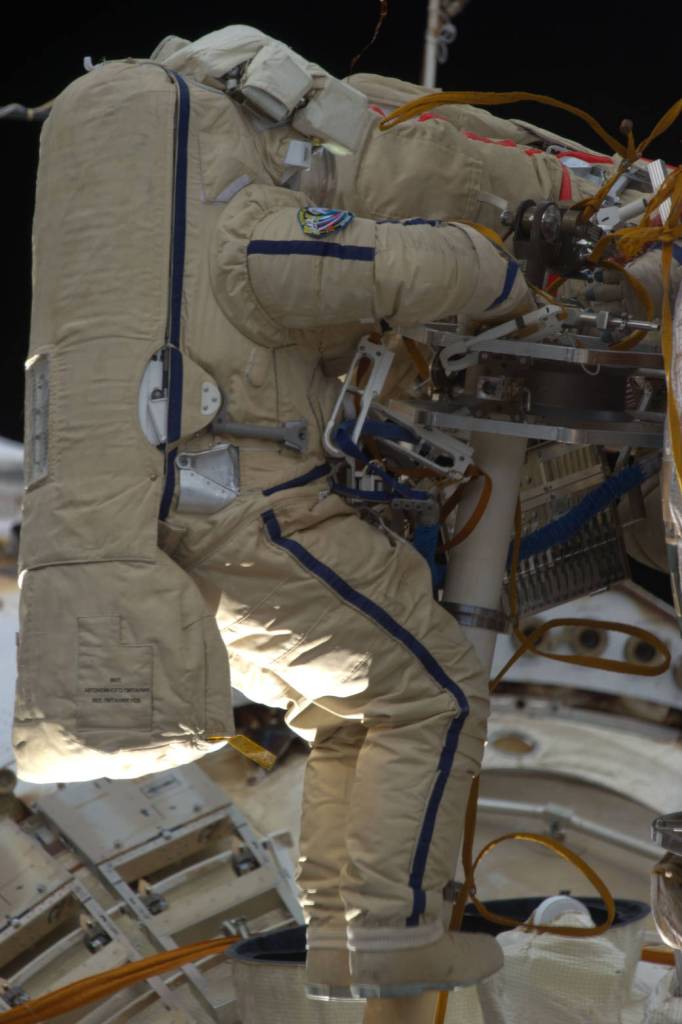 Cosmonaut Alexander Misurkin Conducts Spacewalk