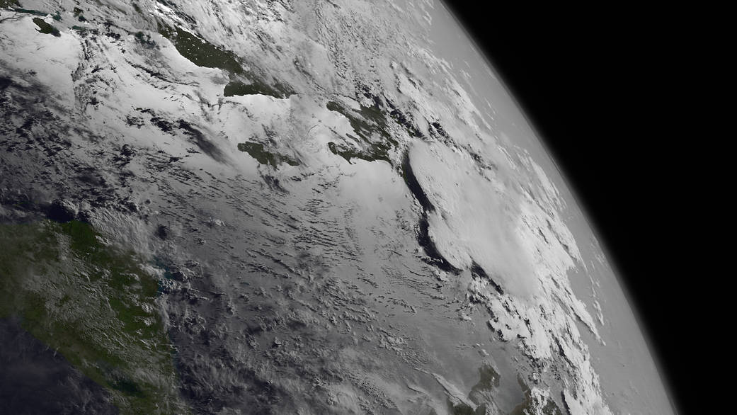 In this image taken by the GOES-West satellite at 8 a.m. EDT on July 10, 2013, Chantal's satellite presentation has deteriorated