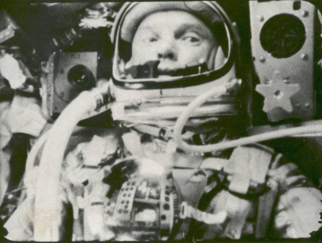 Astronaut John Glenn in a State of Weightlessness During Friendship 7