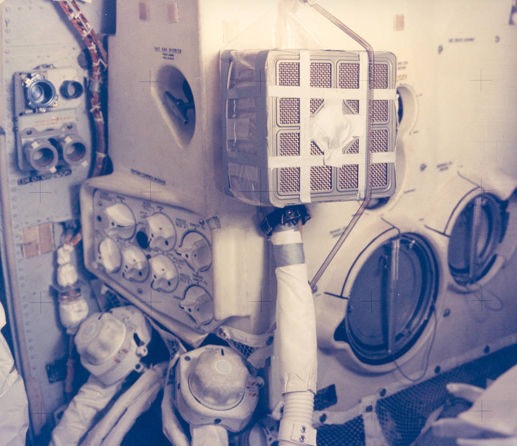 Interior view of the Apollo 13 lunar module