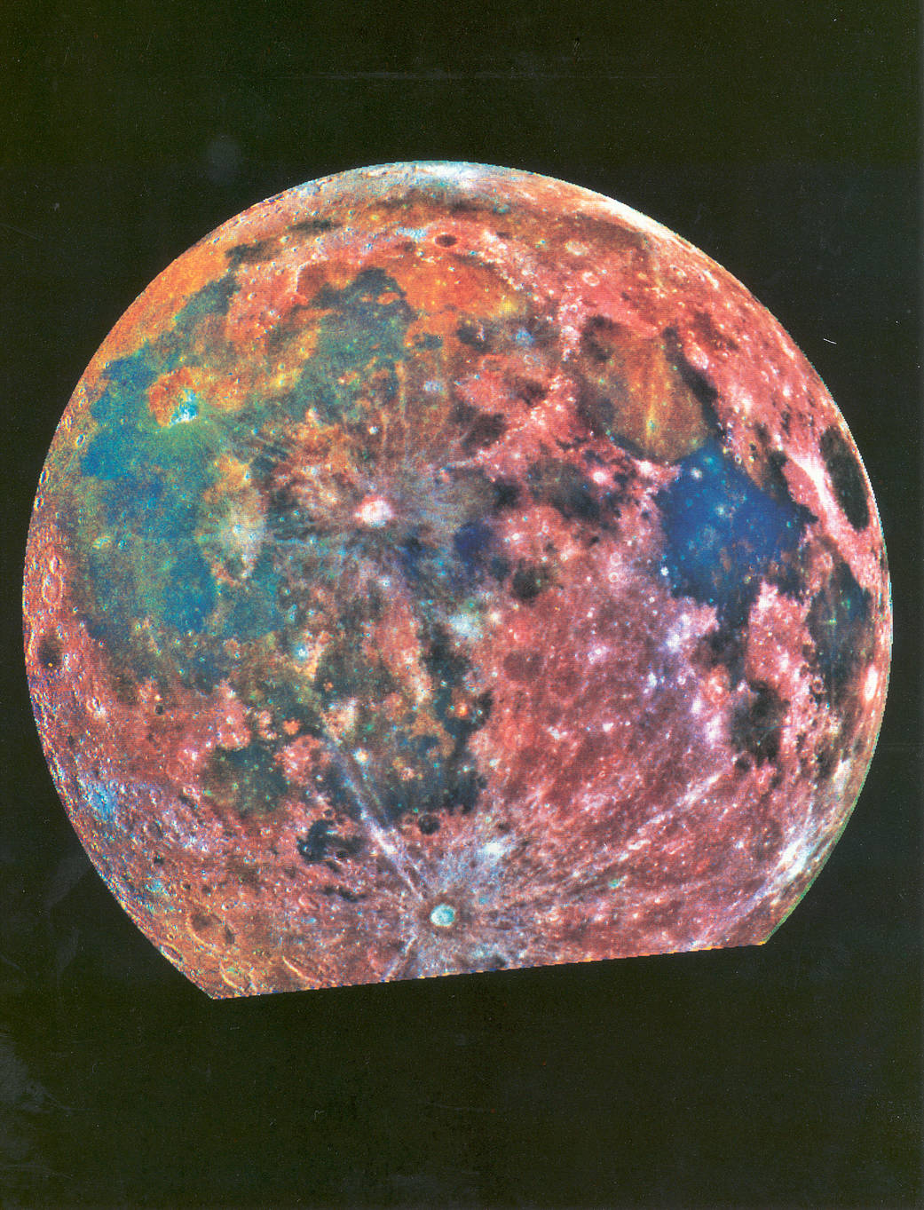 False-color image of Earth's Moon