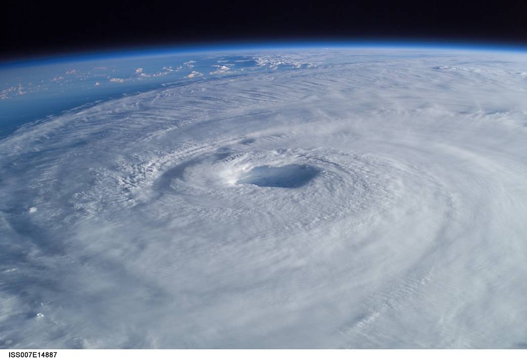 Large hurricane photographed from space
