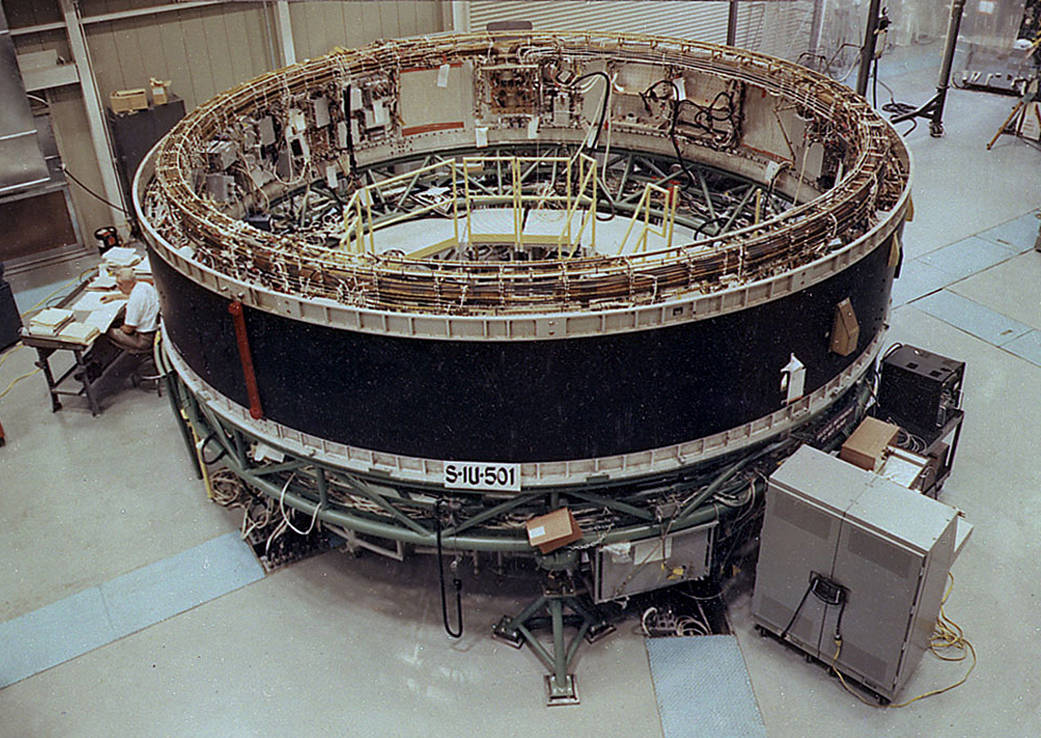 This week in 1965, NASA’s Marshall Center completed structural assembly of the Saturn V vibration test article, S-IU-500V. 