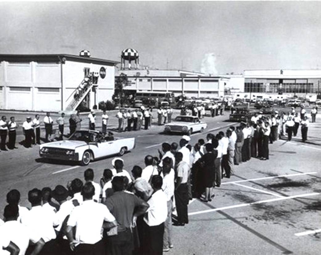 President Kennedy's Motorcade Arrives at Hangar S