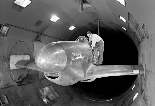 North American XP-51B Airplane in 16-foot Wind Tunnel