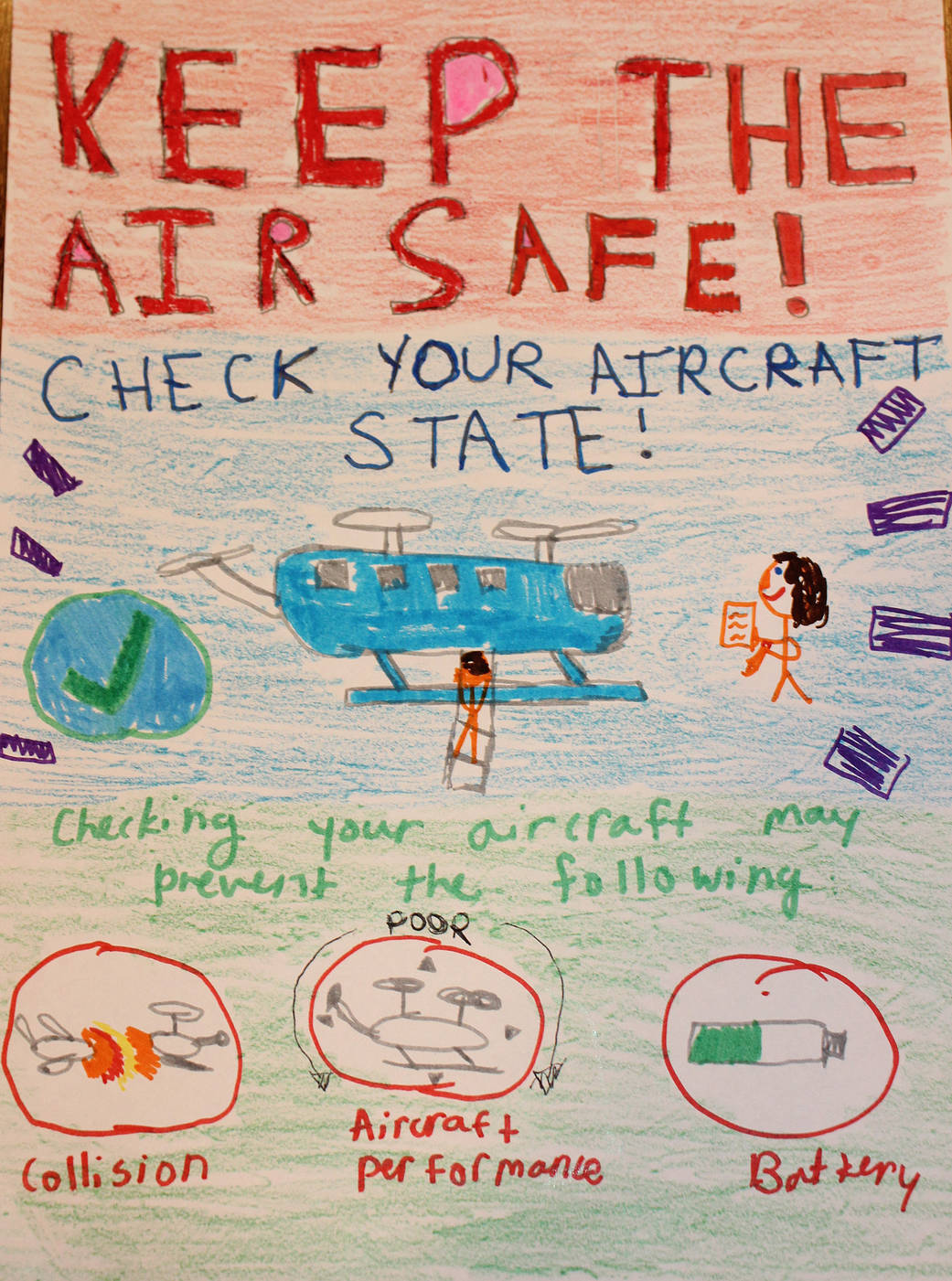 Child's drawing representing AAM safety.