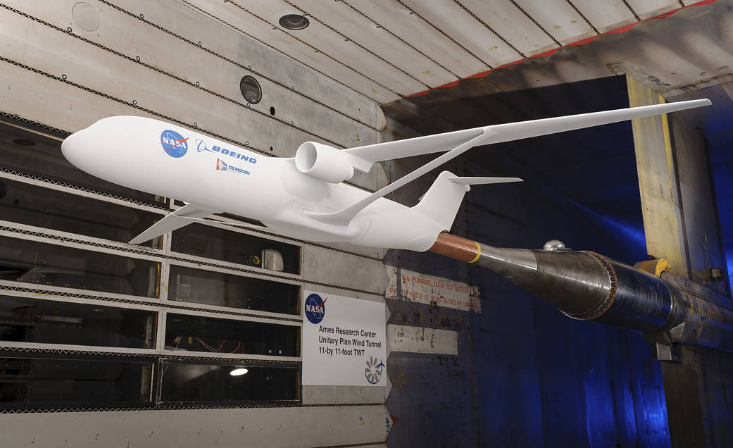 Truss Braced Wing Test model in wind tunnel