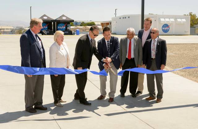 NASA leaders cut the ribbon at the grand opening of NASA's new Modular Supercomputing Facility