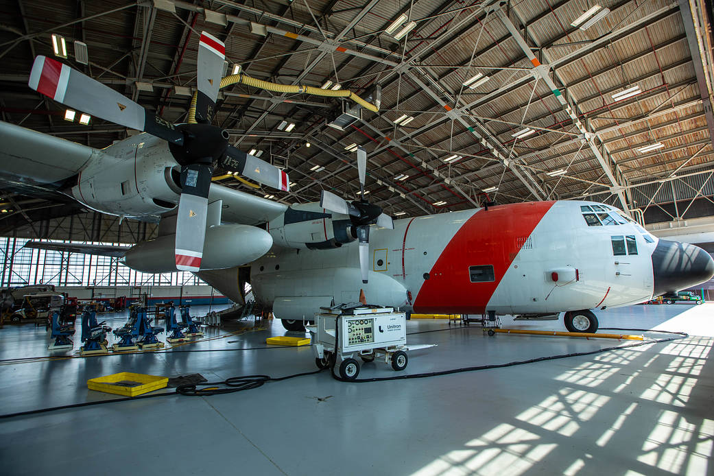 A C-130 from NASA's Wallops Flight Facility on Wallops Island, Virginia