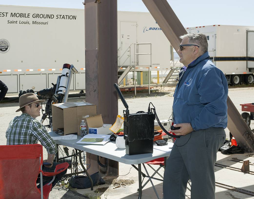 Engineers await T-38C visible shockwave data.
