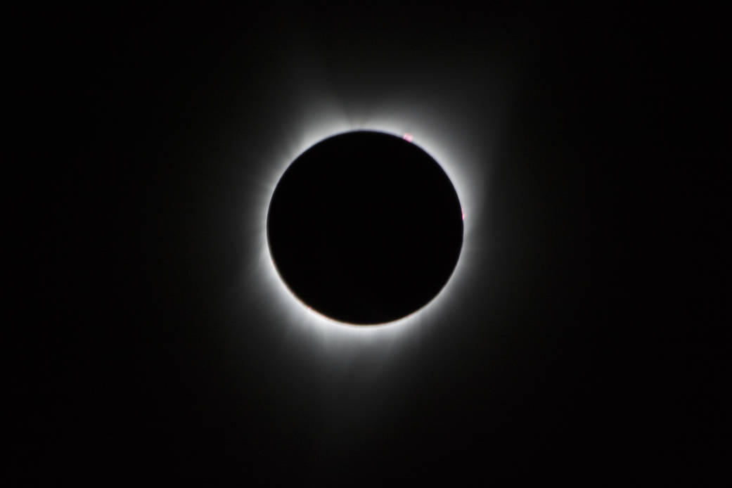 Crown of White Flares, 2017 Total Solar Eclipse