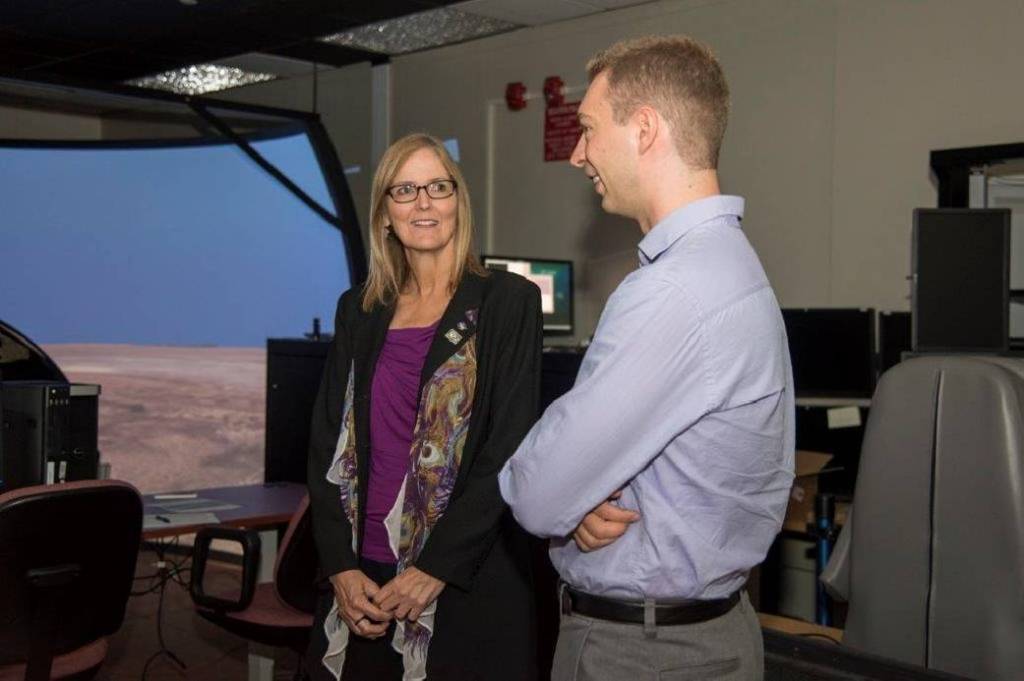NASA Acting Deputy Chief Technologist Vicki Crisp and Jesse Brady Discuss an Aircraft Simulation Project