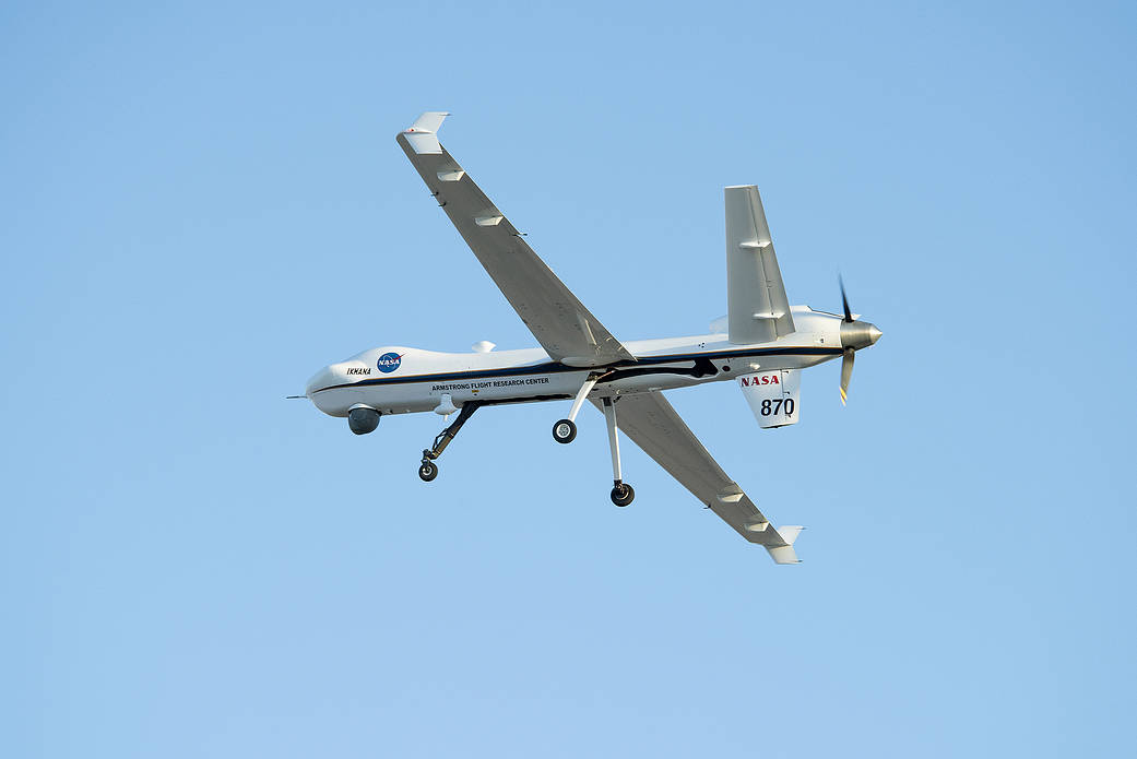 Ikhana in flight over Mojave Desert.