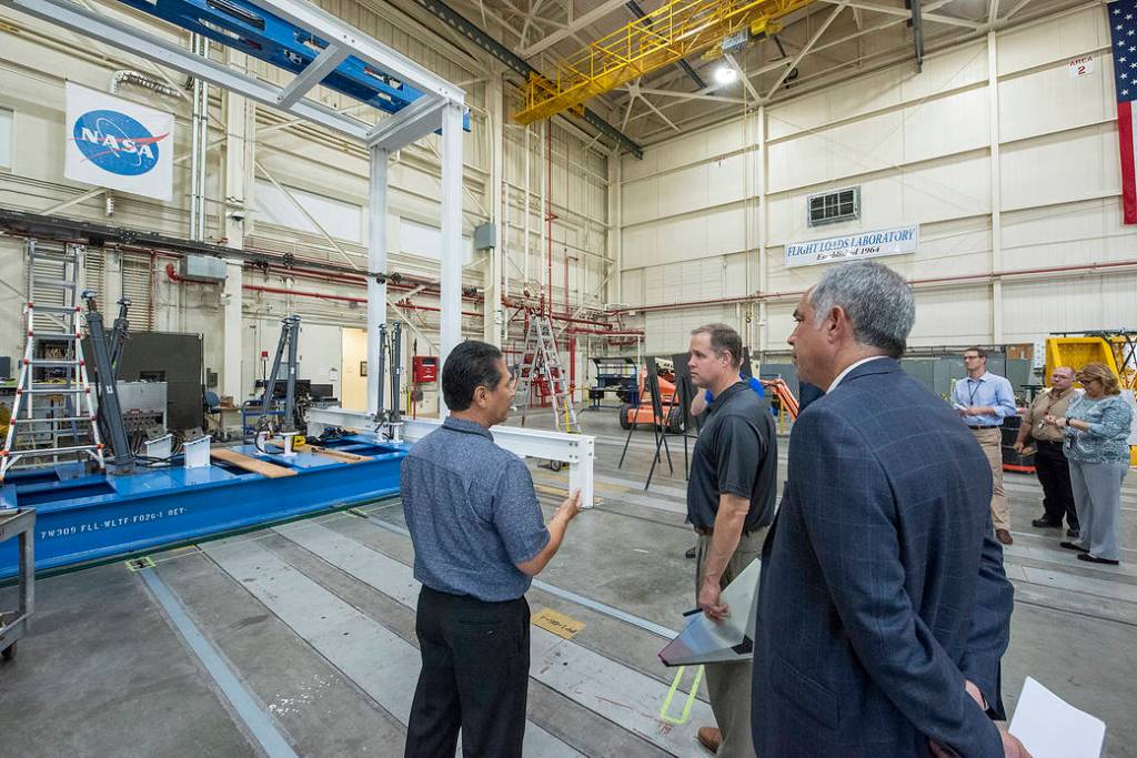 Administrator Bridenstine Inside Armstrong Flight Loads Lab