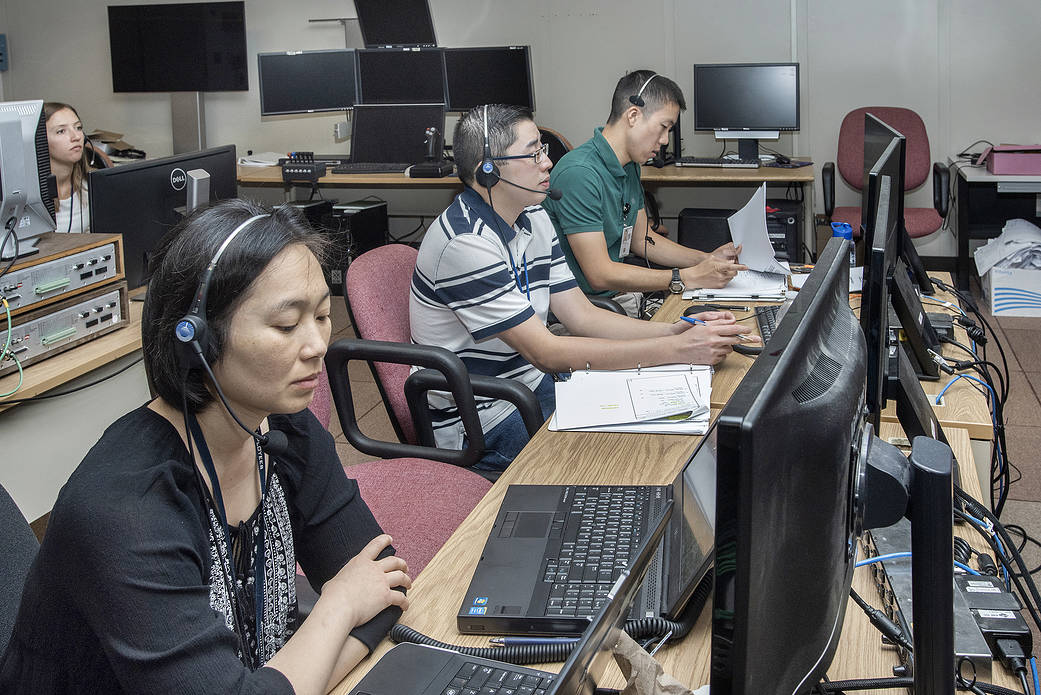 Mai Franz, Samson Truong and Alex Chin continue preparations for flight of the remotely piloted X-56A.