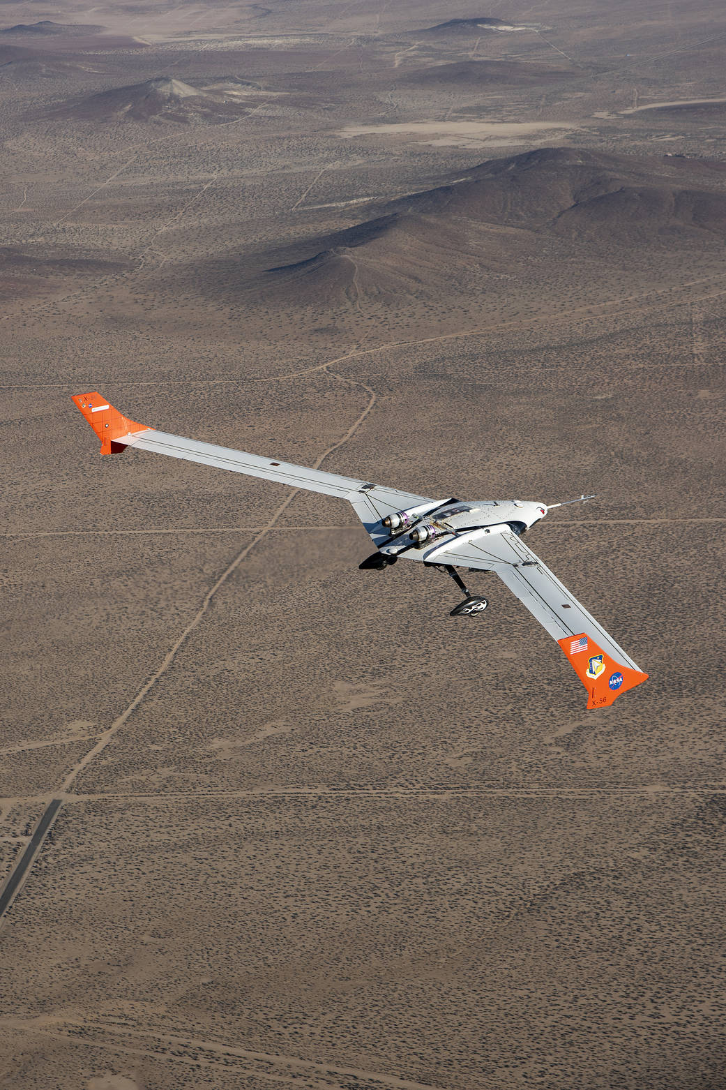 The X-56A flies a mission Oct. 23, 2018.