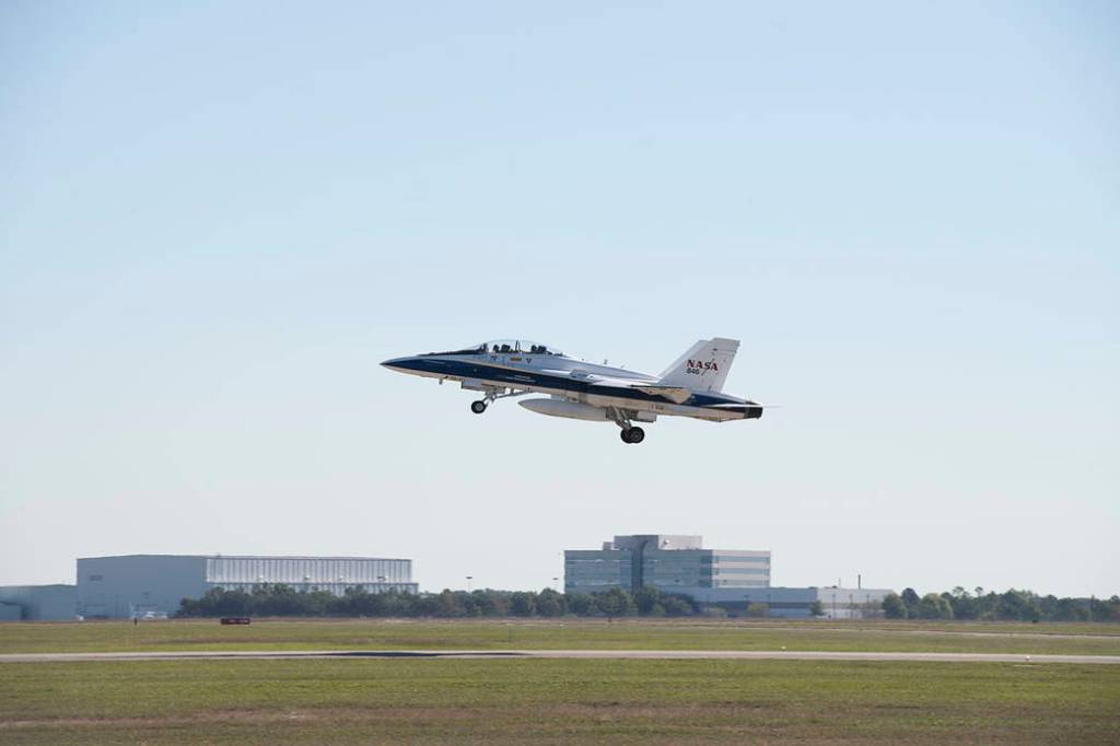 NASA F/A-18 Takes Off for QSF18 Supersonic Flight