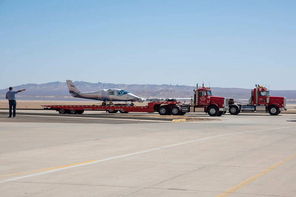 X-57 Mod II Vehicle Arrives at NASA Armstrong