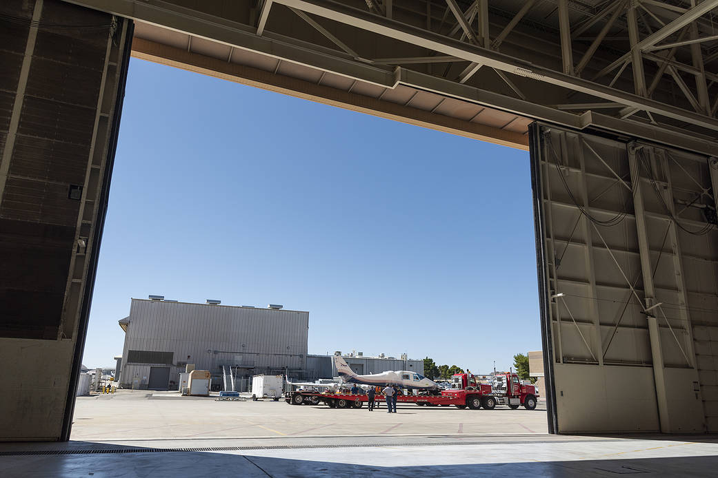 NASA’s X-57 Maxwell, the agency’s first all-electric X-plane and first crewed X-planed in two decades, is delivered to AFRC.