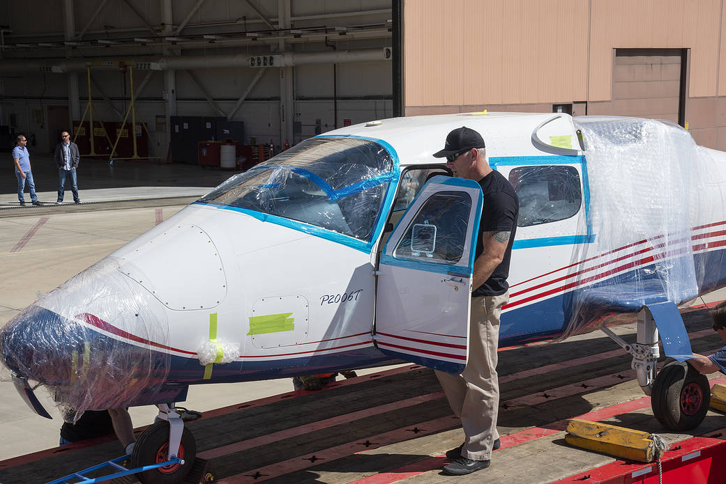 NASA’s X-57 Maxwell, the agency’s first all-electric X-plane and first crewed X-planed in two decades, is delivered to AFRC.