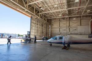 X-57 Maxwell inside a hangar.