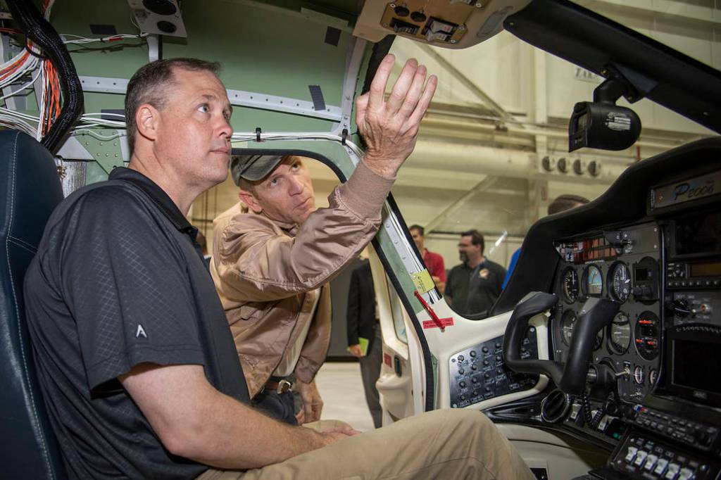 NASA Administrator Sees X-57 at Armstrong