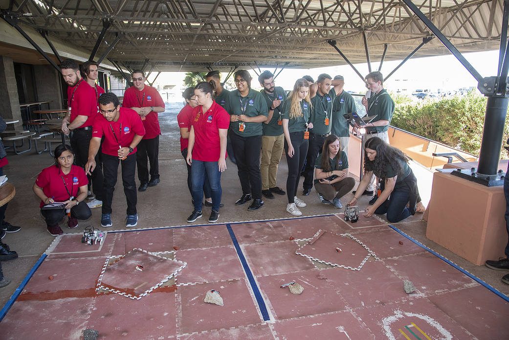 Students Test their LEGO Rover Prototype