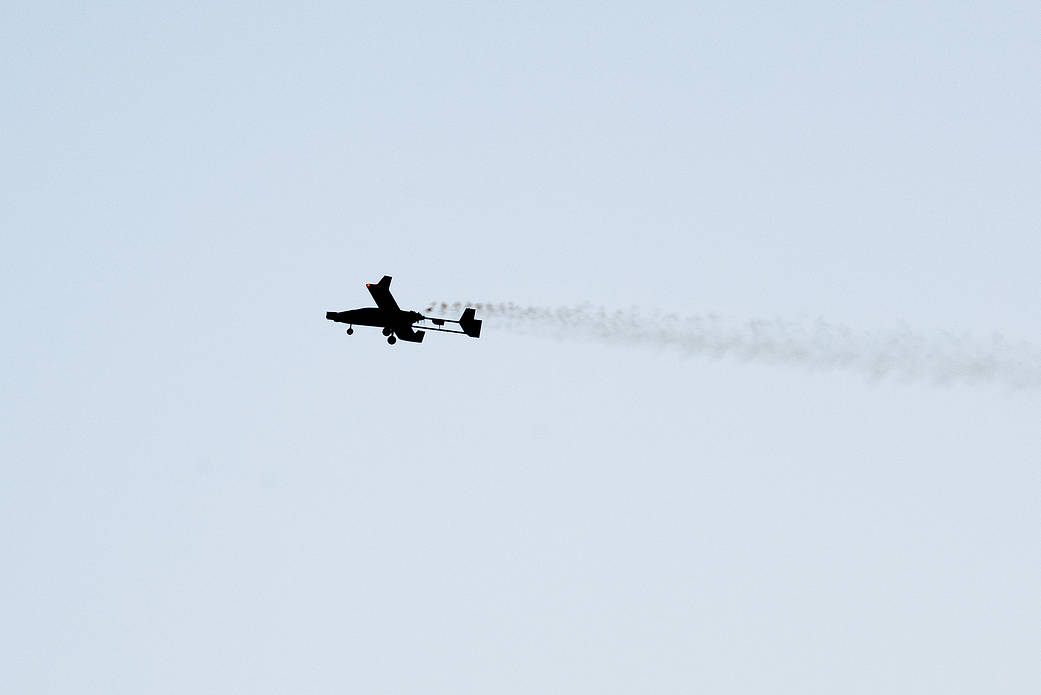 The TigerShark unmanned aircraft by Navmar Applied Sciences Corporation flew over the skies at NASA’s AFRC.