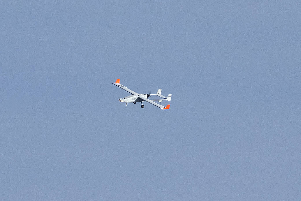 The TigerShark unmanned aircraft by Navmar Applied Sciences Corporation flew over the skies at NASA’s AFRC.