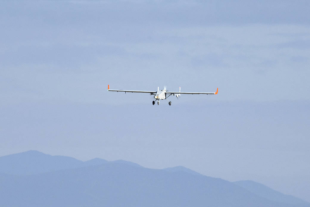 The TigerShark unmanned aircraft by Navmar Applied Sciences Corporation flew over the skies at NASA’s AFRC.