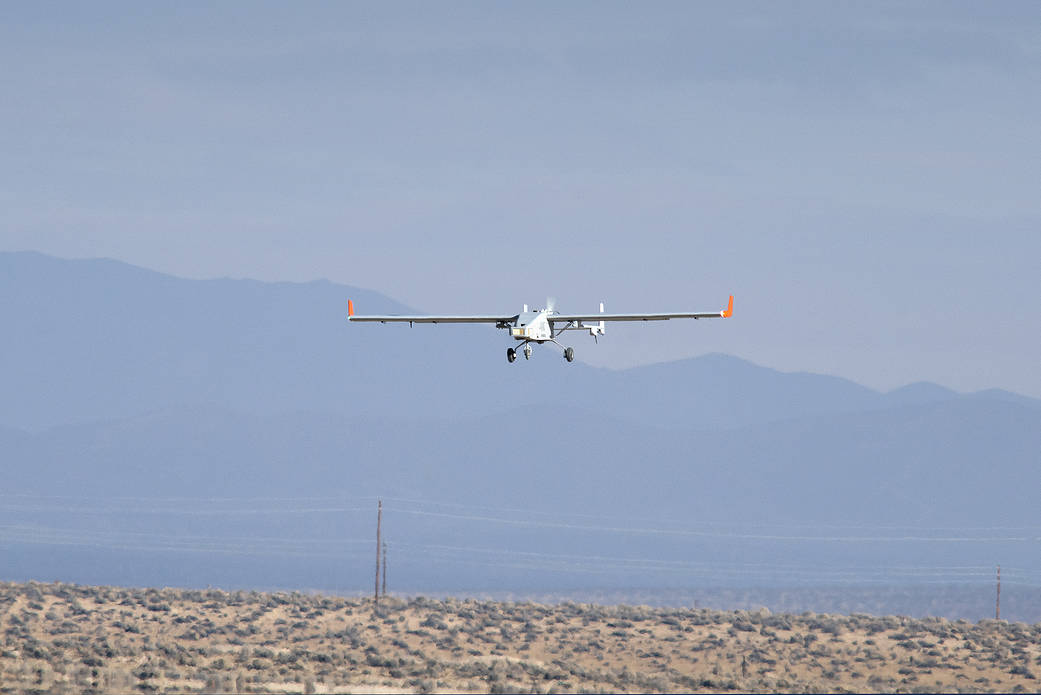 The TigerShark unmanned aircraft by Navmar Applied Sciences Corporation flew over the skies at NASA’s AFRC.