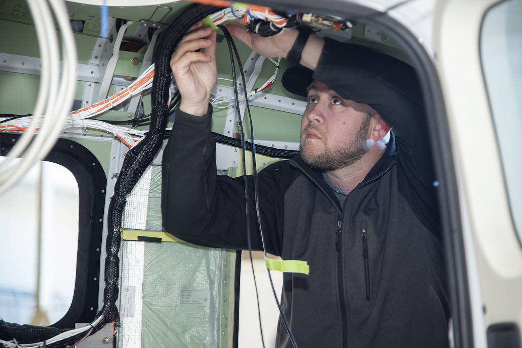 Crew Prepares X-57 for Telemetry Testing