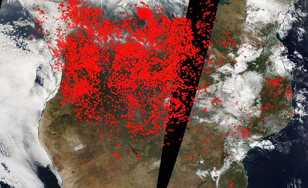 Agricultural fires in Africa