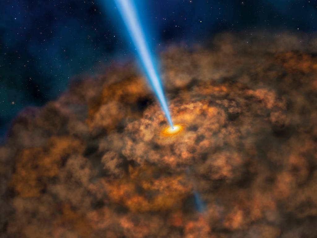Illustration of Cool Dust Around an Active Black Hole