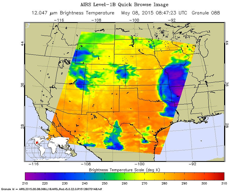 AIRS image of U.S. midwest