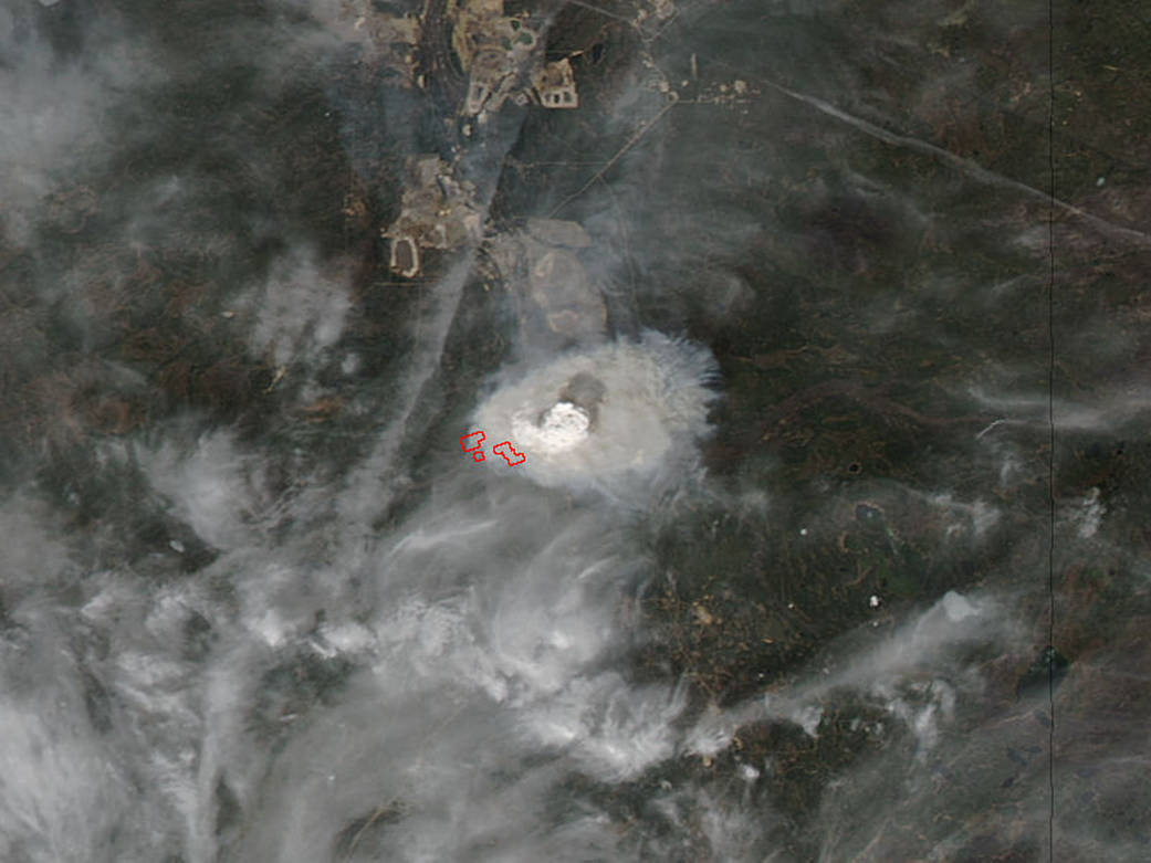 Aqua image of Fort McMurray wildfire in Alberta Canada