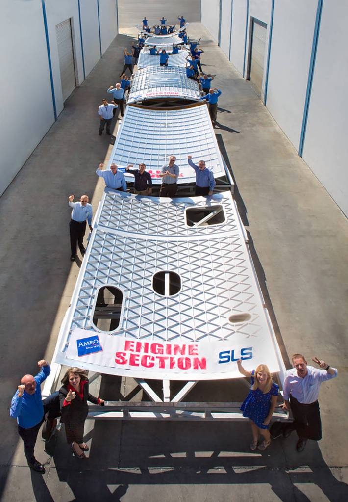 AMRO Fabricating Corp. Lining up Panels for NASA’s Space Launch System