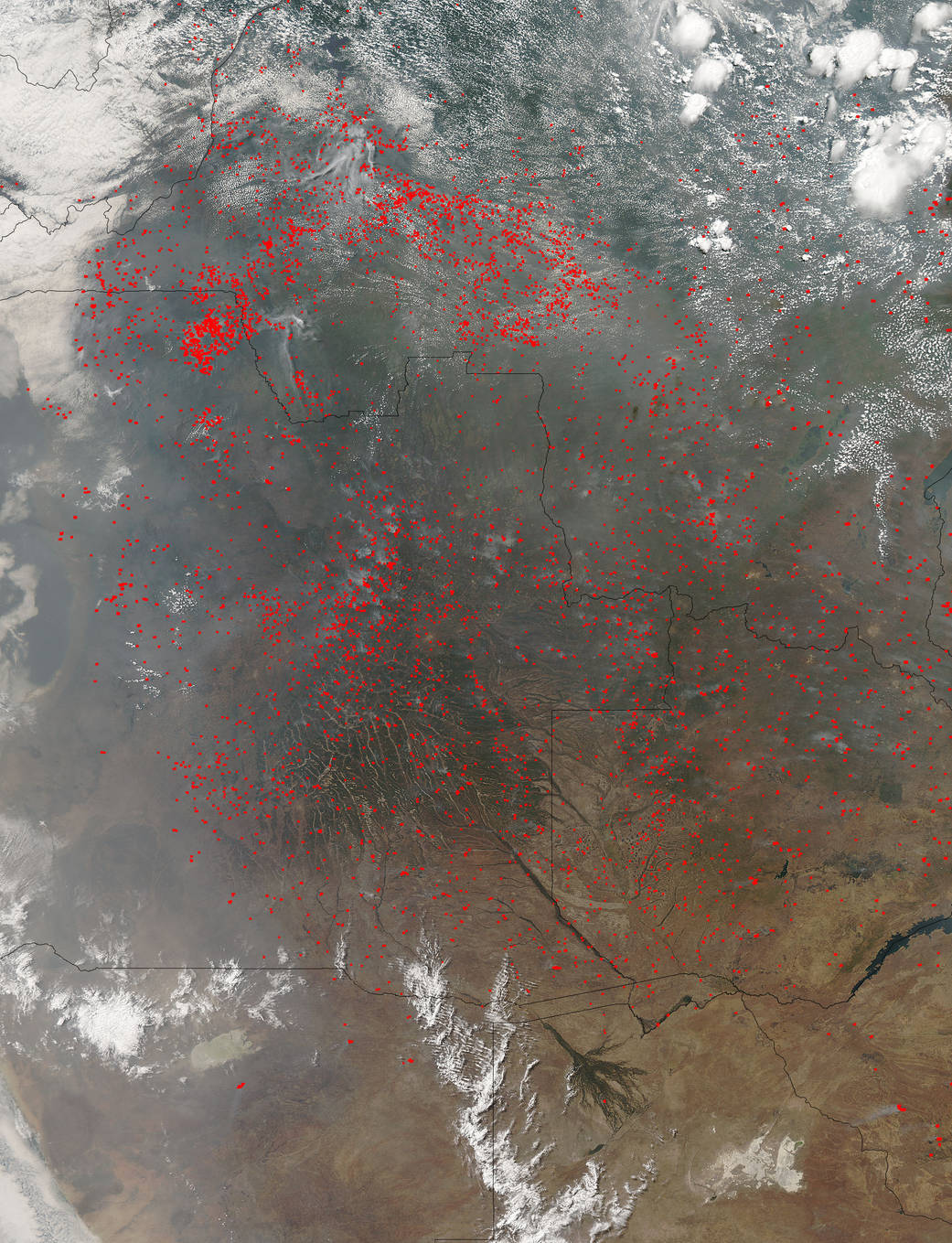 Agricultural fires in Africa