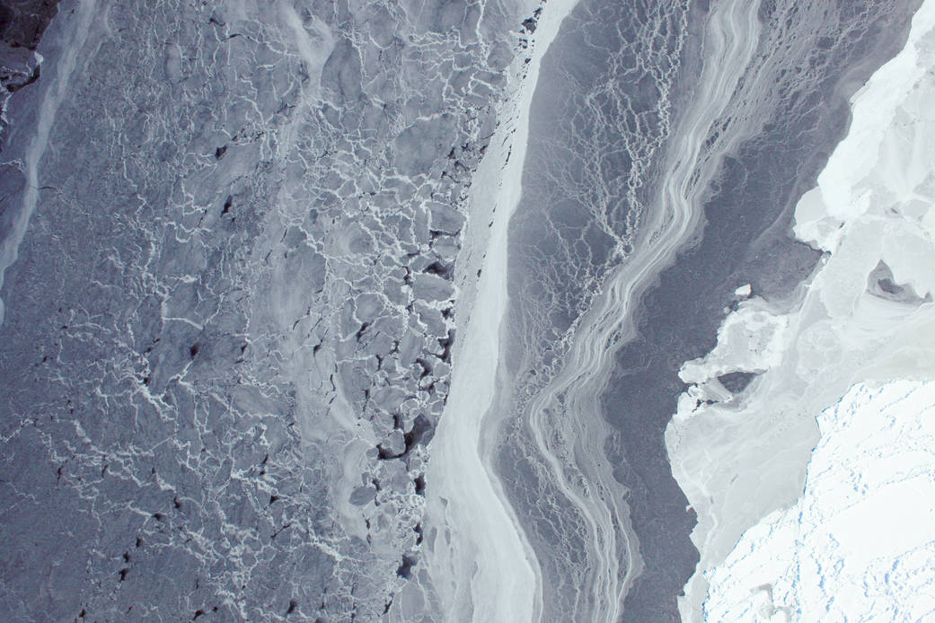 October 16, 2009 image of Antarctic sea ice captured by the Operation IceBridge airborne campaign.