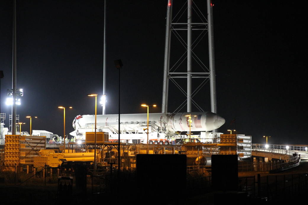 Antares arrives at Pad 0A