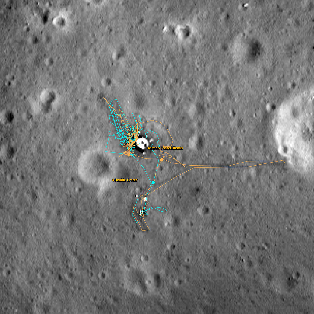 overhead view of Apollo 11 site