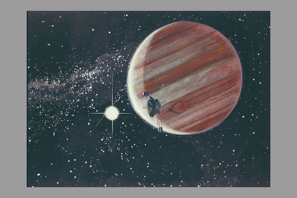 Artist: Rick Guidice Pioneer (10) passing Jupiter