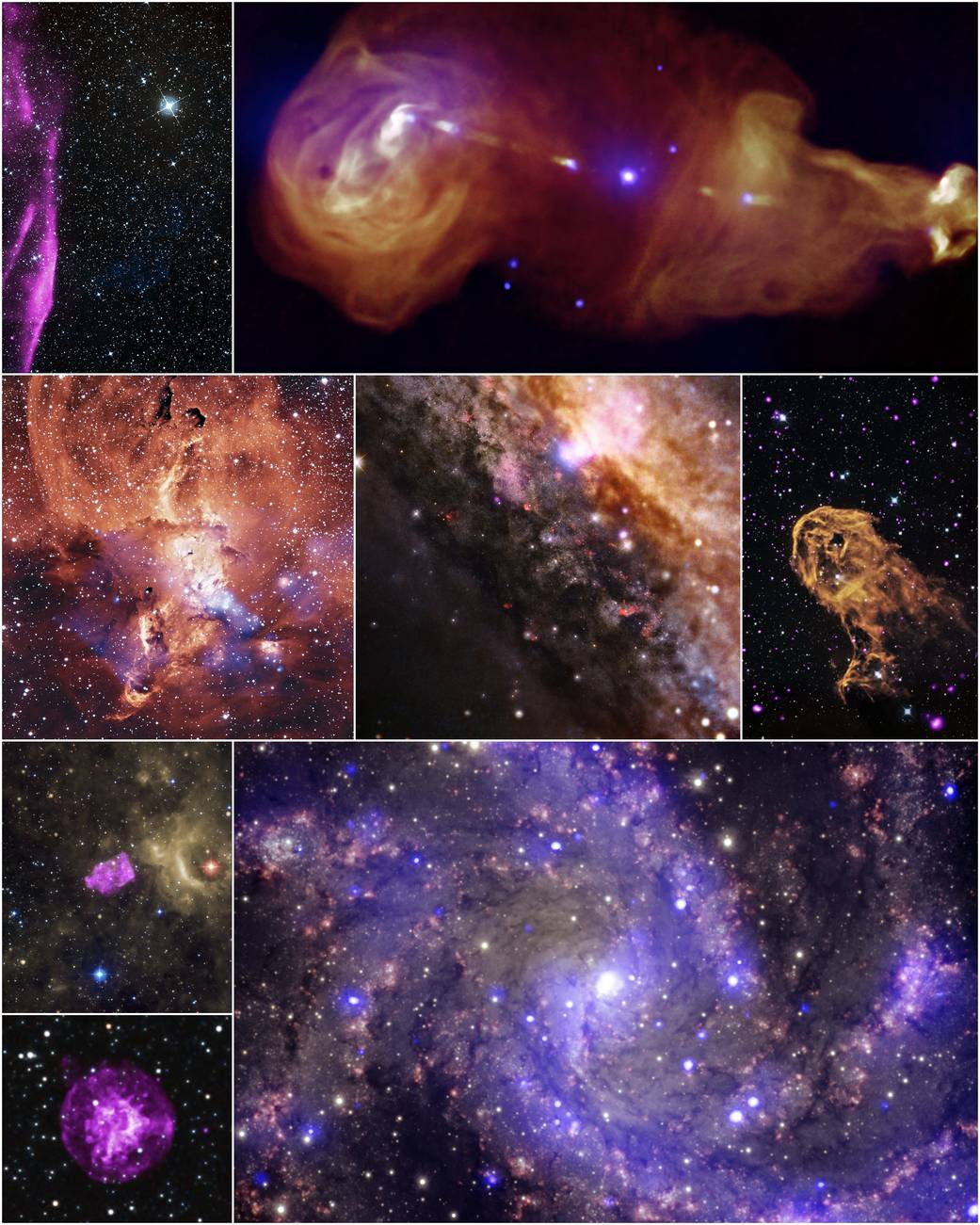 Collage of images released to the public by the Chandra Data Archive in October 2013