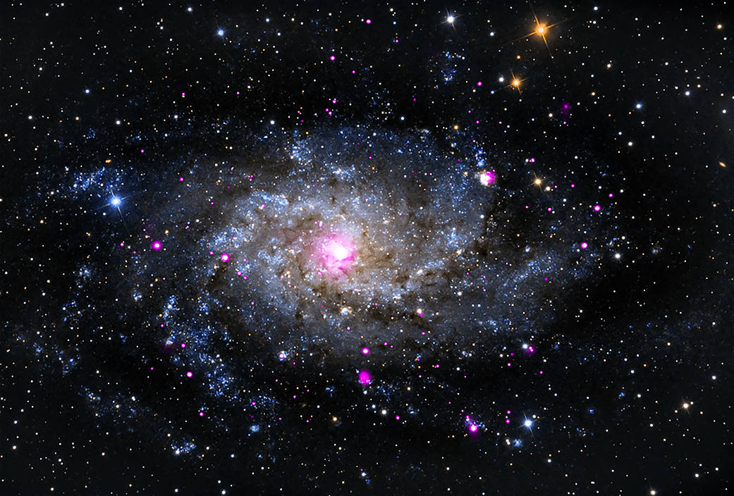 Composite image of the Triangulum Galaxy, a.k.a., Messier 33.