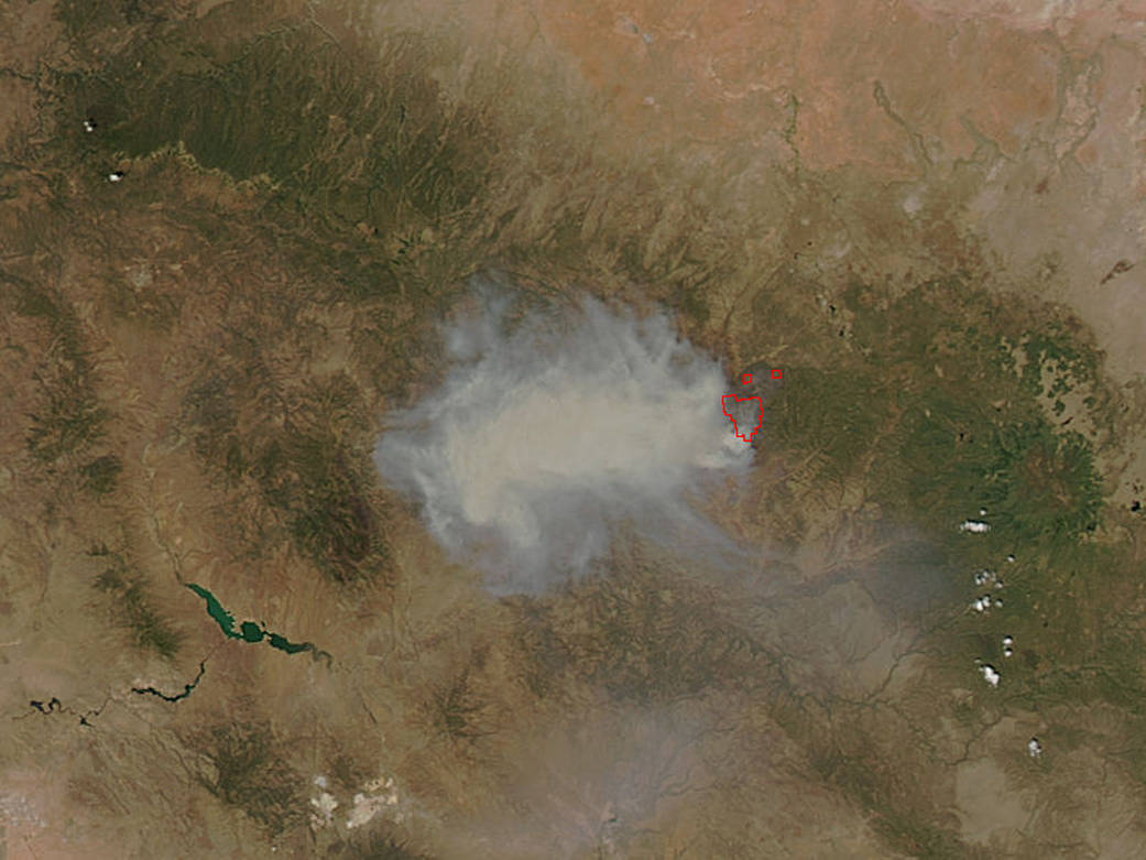Aqua satellite image of Cedar Fire, Arizona