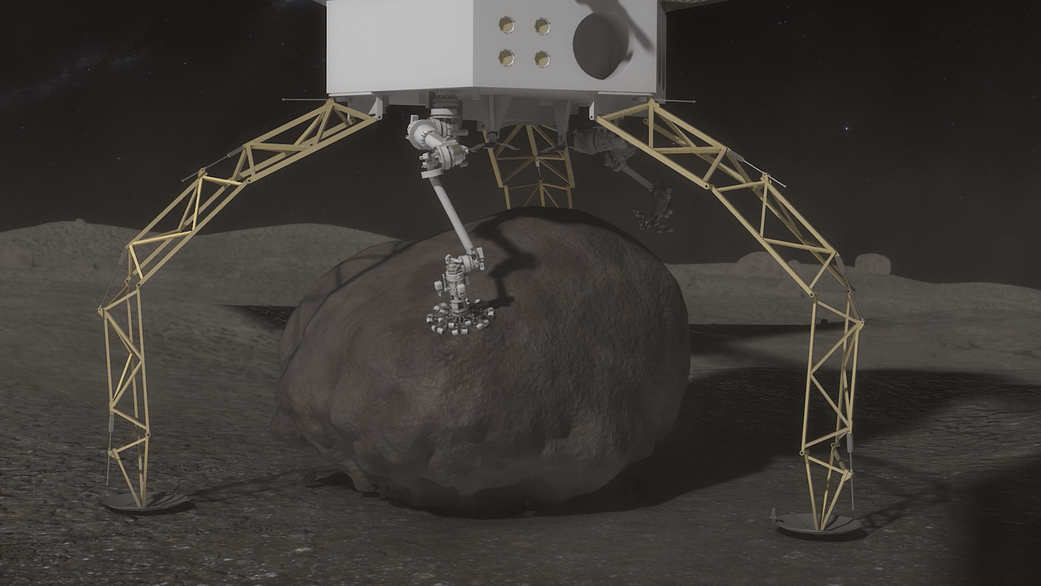 Concept images showing the ARV collecting the boulder.